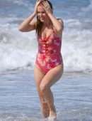 Isla Fisher Booty in a Swimsuit on the Beach in Sydney