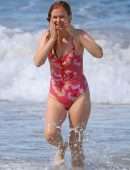 Isla Fisher Booty in a Swimsuit on the Beach in Sydney