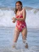 Isla Fisher Booty in a Swimsuit on the Beach in Sydney