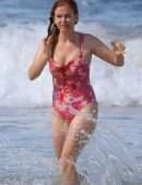 Isla Fisher Booty in a Swimsuit on the Beach in Sydney