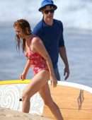 Isla Fisher Booty in a Swimsuit on the Beach in Sydney