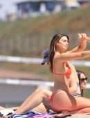 Jennifer Lahmers Booty in Bikini on the Beach in Los Angeles