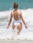 Julianne Hough Booty in Swimsuit on the Beach in Tulum
