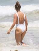 Julianne Hough Booty in Swimsuit on the Beach in Tulum