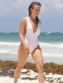 Julianne Hough Booty in Swimsuit on the Beach in Tulum