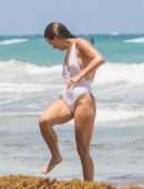 Julianne Hough Booty in Swimsuit on the Beach in Tulum