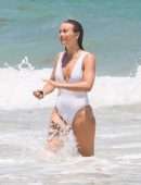 Julianne Hough Booty in Swimsuit on the Beach in Tulum