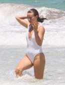 Julianne Hough Booty in Swimsuit on the Beach in Tulum