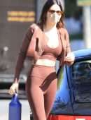 Kendall Jenner Booty in Leggings and Sports Bra
