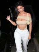 Kylie Jenner Cleavage, Heading to Dinner in Beverly Hills