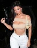 Kylie Jenner Cleavage, Heading to Dinner in Beverly Hills