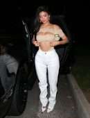 Kylie Jenner Cleavage, Heading to Dinner in Beverly Hills