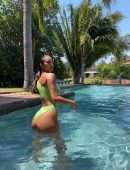 Lais Ribeiro Booty at a Pool in Green Bikini