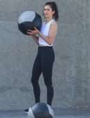 Nina Dobrev Working Out at a Private Gym in Santa Monica