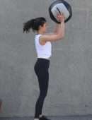 Nina Dobrev Working Out at a Private Gym in Santa Monica