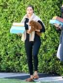 Olivia Culpo Booty in Black Leggings Out in Los Angeles
