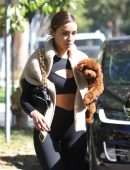 Olivia Culpo Booty in Black Leggings Out in Los Angeles
