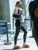 Olivia Culpo Booty in Black Leggings Out in Los Angeles
