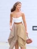 Olivia Culpo Cleavage in a Beautiful Dress Out in Beverly Hills