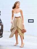 Olivia Culpo Cleavage in a Beautiful Dress Out in Beverly Hills