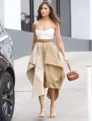 Olivia Culpo Cleavage in a Beautiful Dress Out in Beverly Hills