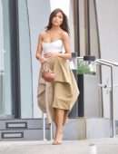Olivia Culpo Cleavage in a Beautiful Dress Out in Beverly Hills