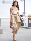 Olivia Culpo Cleavage in a Beautiful Dress Out in Beverly Hills