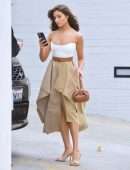 Olivia Culpo Cleavage in a Beautiful Dress Out in Beverly Hills
