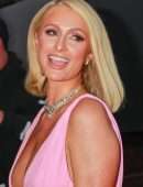 Paris Hilton Cleavage, Poses upon Arriving at Craig's in West Hollywood