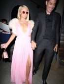 Paris Hilton Cleavage, Poses upon Arriving at Craig's in West Hollywood