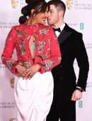 Priyanka Chopra and Nick Jonas at EE British Academy Film Awards in London