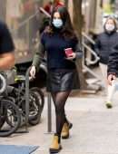 Selena Gomez in a Skirt on the “Only Murders in the Building” Movie Set in New York