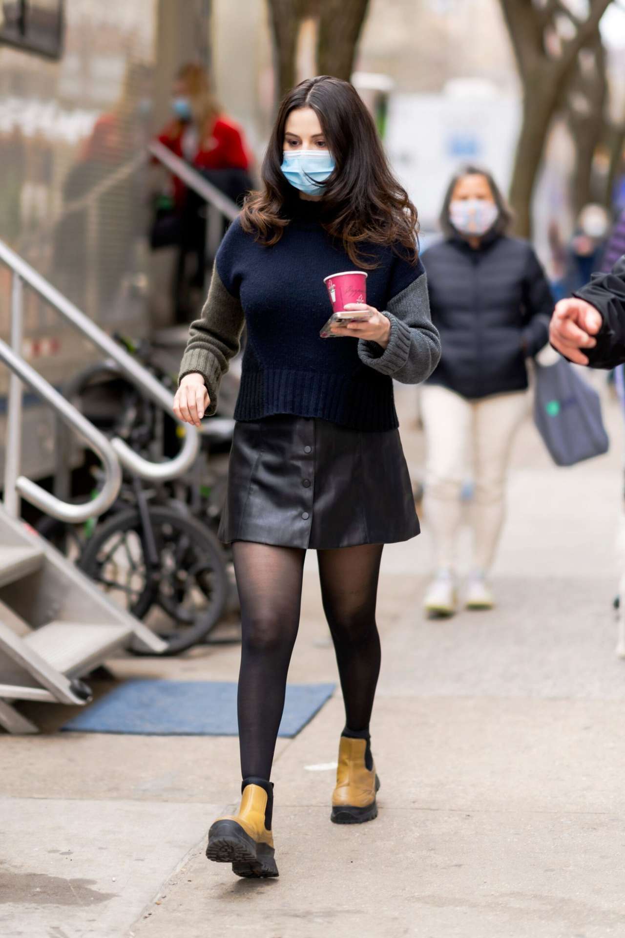 Selena Gomez in a Skirt on the “Only Murders in the Building” Movie Set in New York