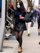 Selena Gomez in a Skirt on the “Only Murders in the Building” Movie Set in New York