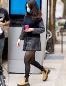 Selena Gomez in a Skirt on the “Only Murders in the Building” Movie Set in New York