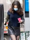 Selena Gomez in a Skirt on the “Only Murders in the Building” Movie Set in New York