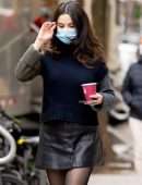 Selena Gomez in a Skirt on the “Only Murders in the Building” Movie Set in New York