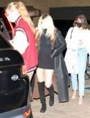 Selena Gomez Leggy and in Sheer Top Out in Malibu