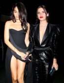 Shanina Shaik Leggy in a Black Dress at Oscars Afterparty in Bel Air