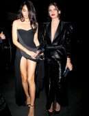 Shanina Shaik Leggy in a Black Dress at Oscars Afterparty in Bel Air