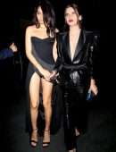 Shanina Shaik Leggy in a Black Dress at Oscars Afterparty in Bel Air