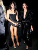 Shanina Shaik Leggy in a Black Dress at Oscars Afterparty in Bel Air