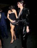 Shanina Shaik Leggy in a Black Dress at Oscars Afterparty in Bel Air