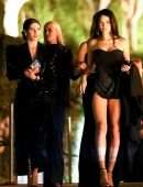 Shanina Shaik Leggy in a Black Dress at Oscars Afterparty in Bel Air