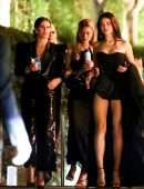 Shanina Shaik Leggy in a Black Dress at Oscars Afterparty in Bel Air