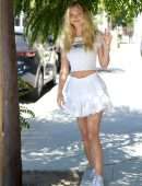 Alexis Ren Leggy in Skirt Out in West Hollywood