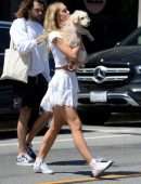 Alexis Ren Leggy in Skirt Out in West Hollywood