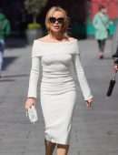 Amanda Holden Pokies Outside the Global Studios Heart FM Radio in London