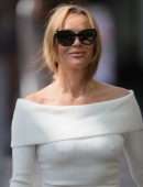 Amanda Holden Pokies Outside the Global Studios Heart FM Radio in London