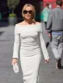 Amanda Holden Pokies Outside the Global Studios Heart FM Radio in London